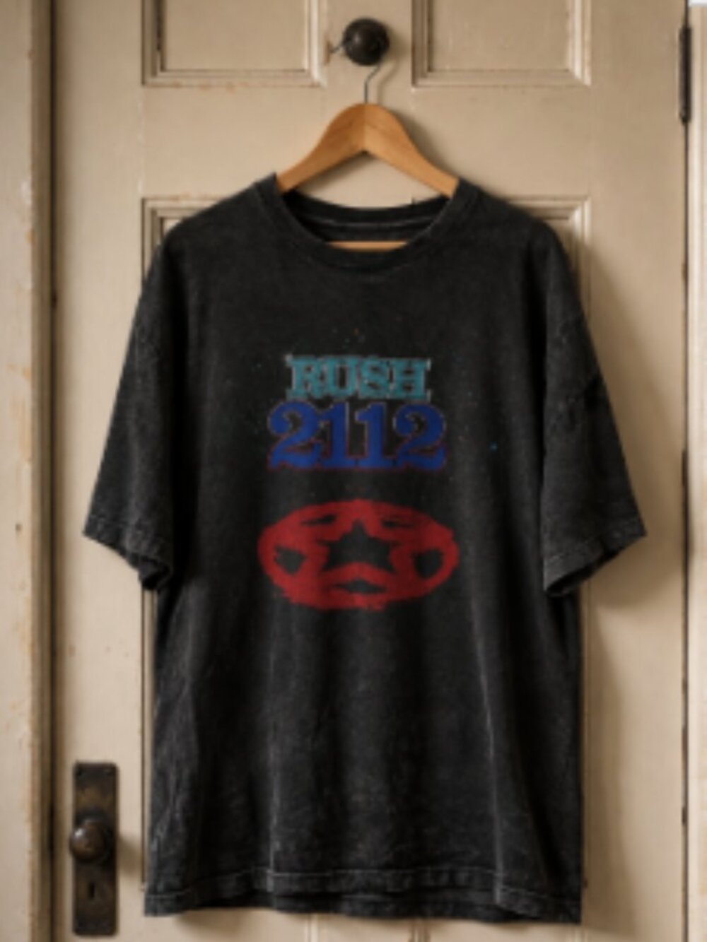 Vintage Rush '2112' Starman Graphic Black T-Shirt